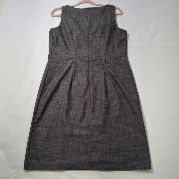 AGB Womens Sheath Dress Size 12 Gray Woven Princess Seams Back Zip - Picture 6 of 12